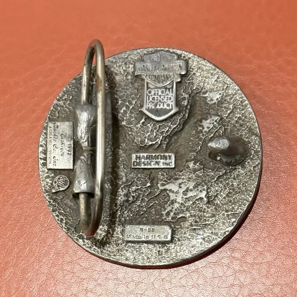 VINTAGE - 1992 Siskiyou - HARLEY DAVIDSON Pewter Belt Buckle R-88 Made in USA